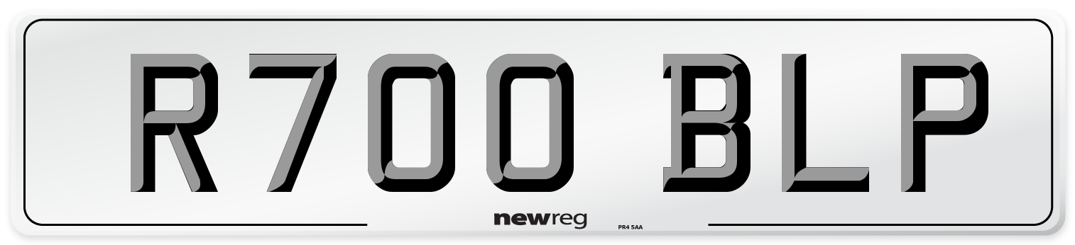 R700 BLP Number Plate from New Reg